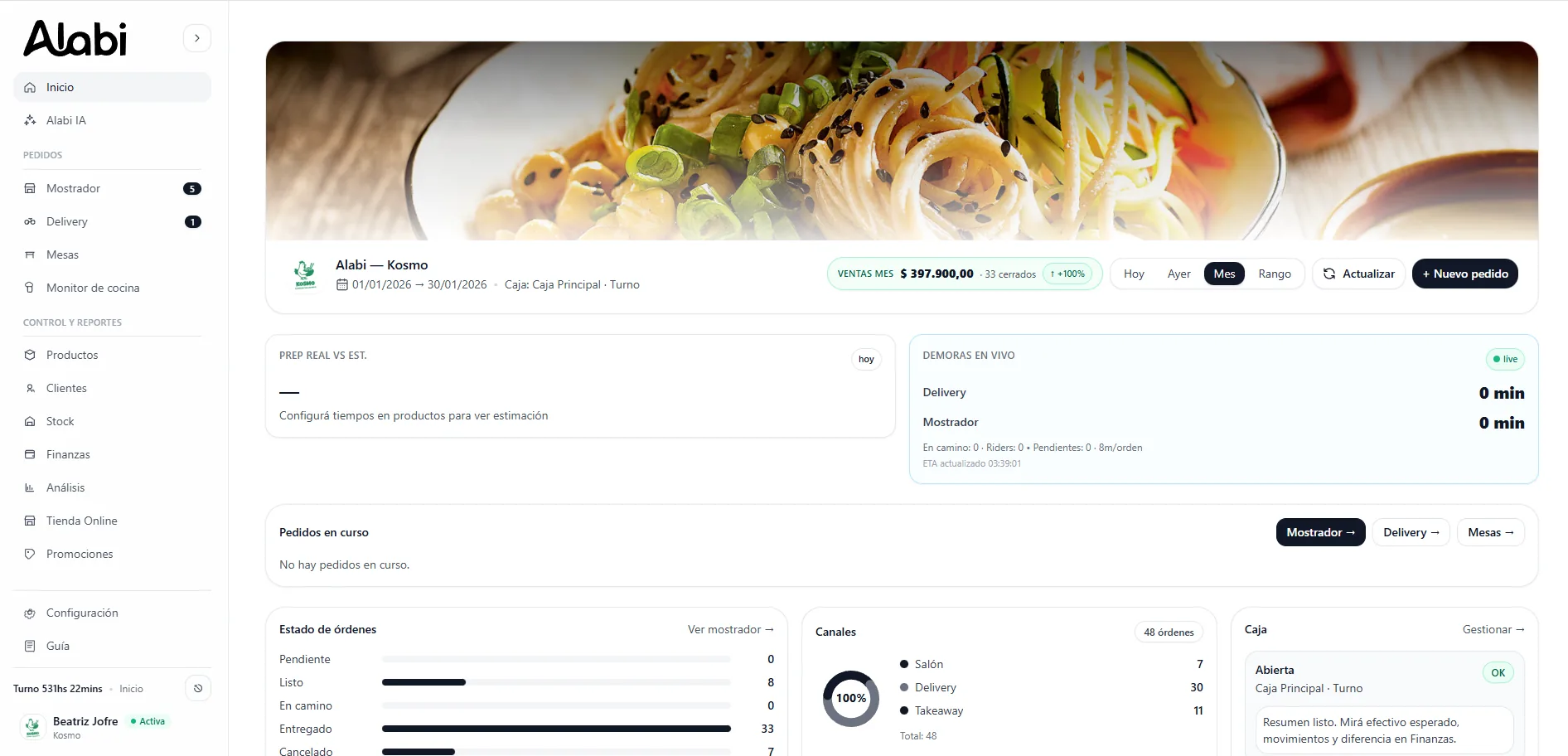 Inicio del sistema Alabi